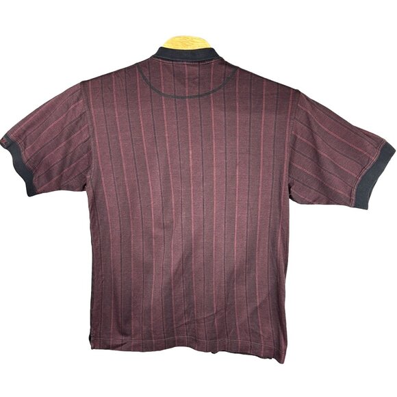 Cutter & Buck Cherokee Run Golf Club Polo Shirt Men's L Burgundy & Black Cotton - Picture 2 of 9